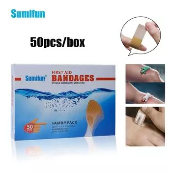 Sumifun 50 шт. брендовые гибкие тканевые клейкие повязки для ухода за незначительными ранами, кровоостанавливающий пластырь 50pcs/box