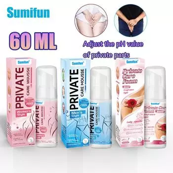 Sumifun 60 ML Private Parts Care Mousse Thigh Inner Skin Female Male Health Regulates Private Area PH Value Intimate Care Couple Essential A-Female