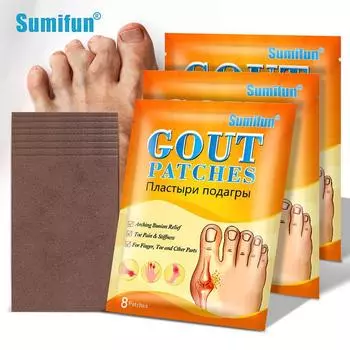Sumifun 8 шт./пакет натуральные травы на пальцах ног и ног обезболивающий пластырь для лечения подагры пластырь для большого пальца наклейка для суставов костей 8pcs/bag