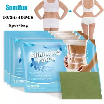 Sumifun 8шт / Сумка Здравоохранение Пастер Слиминг Пластырь Сжигание жира Тело Пластиковый травяной пластырь
