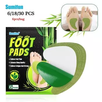Sumifun Green Патчи для ног Уход за пятками Пластыри для местного применения Подушечки для ног 6pcs/1bag зелёный