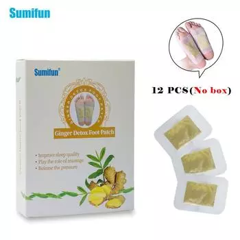 Sumifun имбирь Детокс пластырь для ног токсины плата подушечки для ног китайский травяной пластырь клейкие подушечки для тела снимают усталость 12pcs(no box)