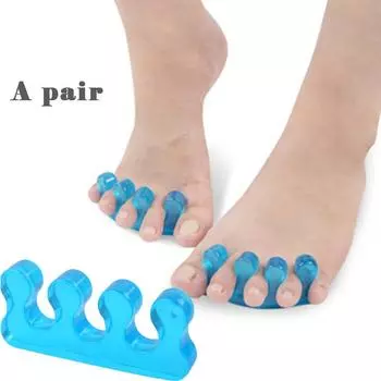 Sumifun пара профессиональных рабочих разделителей пальцев ног, ортопедический защитный выпрямитель-корректор синий