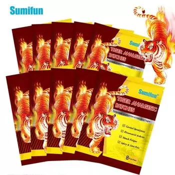Sumifun тигровый бальзам, анальгетический пластырь, наклейка для облегчения боли в коленных мышцах и суставах, ревматизм, пластырь для ухода за телом 8pcs/bag