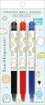 Sumikko Gurashi Frixion Ball Knock Set of 3 PR14601 Pen H116 x San-X Size 13