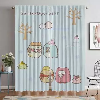 Sumikko Gurashi Modern Living Room Curtains for Camera Blackout Curtain for Room 2 Panel Home Interior Curtains Shades Partition W50xH70cmx2pcs-CL