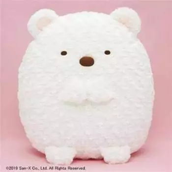 Мягкая игрушка Sumikko Gurashi Роза Боа XL Премиум Белый медведь ярко-розовый