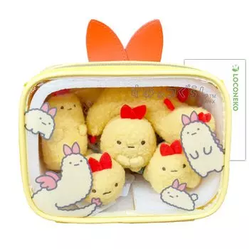 Sumikkogurashi Прогулка Sumikko Хвост Эби Мини Плюшевые Игрушки Loco Neko Набор San-X Жареные & (5 типов) (Эволюция A/B/C/D/Ebi Fry s Tail) +