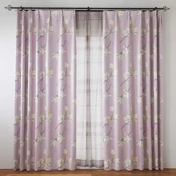 Suminoe Magnolia Park Занавеска 1 100 x 200 Складка изделия, Панель, см, Номер 323-75530 розовый