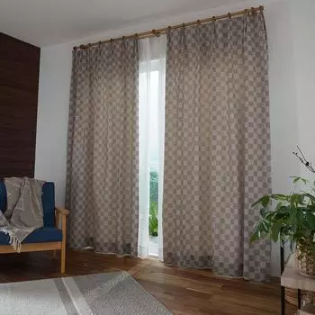 Suminoe Моющиеся Драпировки Клетчатые 100 x 178 1 Панель Шторы, Узор, см, Серый, серый