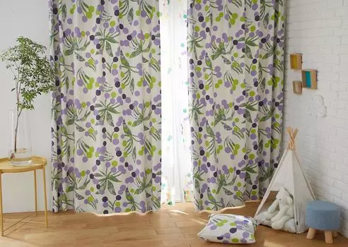 Suminoe Popolo V1336 Purple 100 x 135 Level 2 Light 1 Panel Curtains, cm, Blocking, фиолетовый