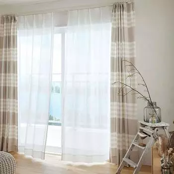 Suminoe Soste G1061 Washable Lace Natural 100 x 198 1 Panel Curtains, White, cm,