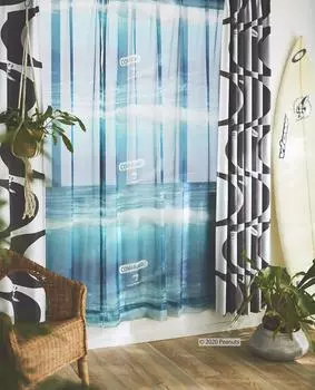 Suminoe Voile Sheer 1 100 x 198 Kawabanga! Curtains, Panel, cm, B, 342-73158 синий