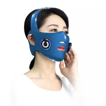Sumiren Beauty EMS Сауна для лица и глаз 2 10 Домашняя красота USB Высокий День рождения Инструкция в комплекте V-образный прибор для лица, Пояс, Пояс, Лента, Маска, синий