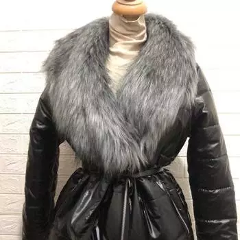 СУМКА 2023, модное зимнее плюшевое пальто, свободное женское пальто, элегантная женская осенне-зимняя куртка с шерстяным воротником, женский зимний топ, утолщенное женское пальто S серый