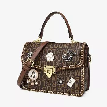 Сумка 2023, новая женская сумка через плечо, ручная сумка подмышками, расширенная ретро-сумка на одно плечо, маленькая квадратная сумка M