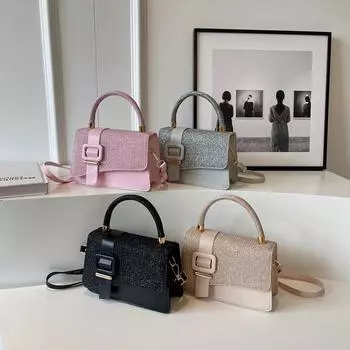 Сумка 2024 года, новая женская сумка с пряжкой на ремне, модная нишевая дизайнерская сумка, простая и модная сумка через плечо, женская сумка-мессенджер серый