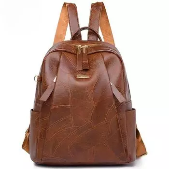 Сумка 2024 Новый женский рюкзак из мягкой кожи для отдыха в стиле ретро, большой вместительности, уличный рюкзак для путешествий, трендовый