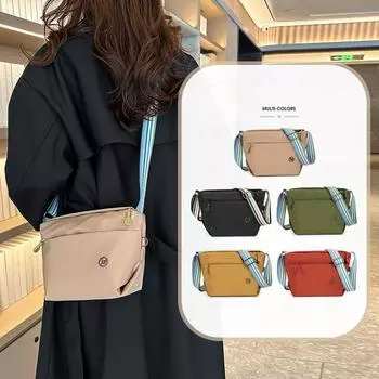 Сумка 2025 года, новая многослойная сумка для мобильного телефона, нейлоновая сумка для мам, модная однотонная повседневная сумка через плечо 24x13x16cm чёрный