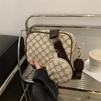 Сумка 2025 года, новая модная женская сумка с широким плечевым ремнем, сумка-мессенджер, популярная ретро-маленькая квадратная сумка