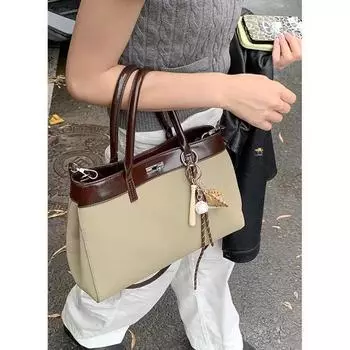 Сумка 2025 Новая модная ретро-сумка для поездок на работу через плечо хаки