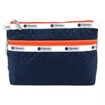 Сумка 7105 КОСМЕТИЧЕСКИЙ КЛАТЧ E968 СВИТЕР СТЕГАНЫЙ ТЕМНО-СИНИЙ [LeSportsac] [item]