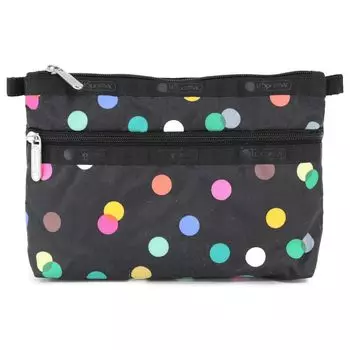 Сумка 7105 КОСМЕТИЧЕСКИЙ КЛАТЧ HC50 МНОГОЦВЕТНЫЕ ТОЧКИ ЧЕРНЫЙ [LeSportsac] [Товар]