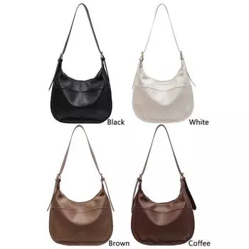 Сумка A# для мужчин и женщин с несколькими карманами, сумка-хобо из искусственной кожи с застежкой-молнией под мышкой чёрный