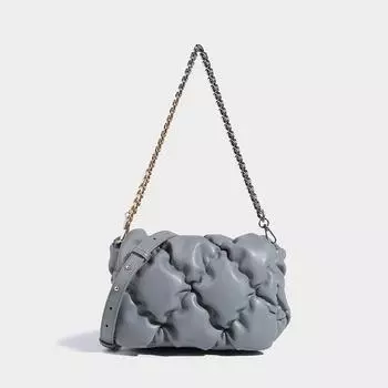 Сумка-ананас Niche Design, женская, новинка 2024 года, весна-лето, универсальная, вместительная, с ромбовидной цепочкой, косая сумка на одно плечо жёлтый