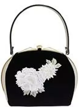 Сумка Андо с пионом и хризантемой, подходящая для выхода в свет и для японской и западной одежды JBC-7 Женская вышивка, Черный, Свадьбы,