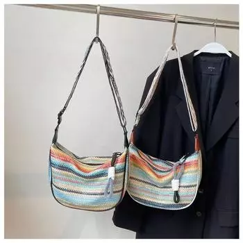 Сумка-армбол в радужном стиле, новая модная женская маленькая сумка, свежий дизайн, большая вместимость, сумка через плечо, для ежедневного ношения на работе