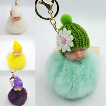 Сумка автомобиль мультфильм ремесла плюшевая кукла кулон мяч брелок кукла меховой маленький подарок 8cm