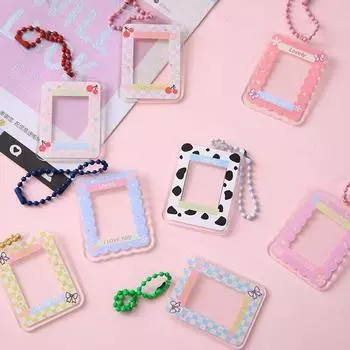 Сумка Аксессуары Прозрачные открытки Подвеска Рамка Брелок Держатель для карт Фоторамка Брелок G