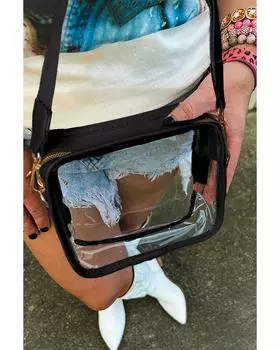 Сумка Azura Exchange из прозрачной кожи и ПВХ с ремешком через плечо ONE SIZE чёрный