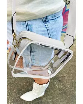 Сумка Azura Exchange из прозрачной кожи ПВХ с ремешком через плечо - искусственная кожа ONE SIZE белый