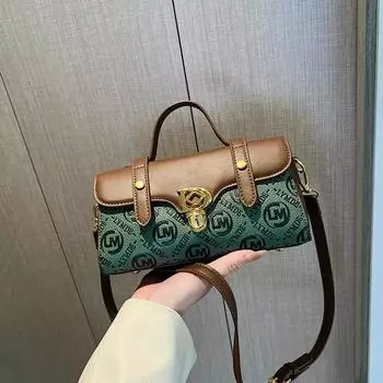 Сумка-багет для девочек, повседневная сумка через плечо, ретро-цветная, маленькая сумка, мода для девочек, сотня