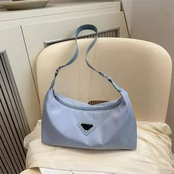 Сумка-багет из ткани Оксфорд, женская, летняя, 2024 года, новая модная сумка через плечо, сумка для волос подмышкой белый