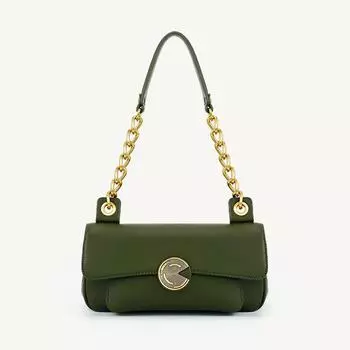 Сумка-багет на одно плечо с цепочкой для женщин, весна-лето 2024, новый стиль, высококачественная нишевая повседневная простая универсальная сумка зелёный