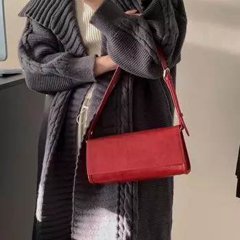 Сумка-багет Niche из натуральной кожи, сумка через плечо из коровьей кожи, женская сумка подмышкой с винтажной сумкой через плечо One Size чёрный