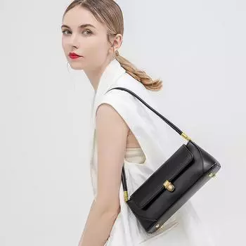 Сумка-багет, нишевый дизайн, высококачественная ретро-сумка подмышкой, универсальная сумка на одно плечо для женщин 28*12*9cm