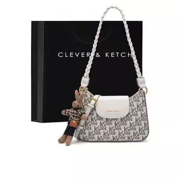 Сумка-багет с вышивкой подмышками, сумка через плечо на одно плечо для подруги, длина 24 см, ширина 5 см, высота 17 см чёрный