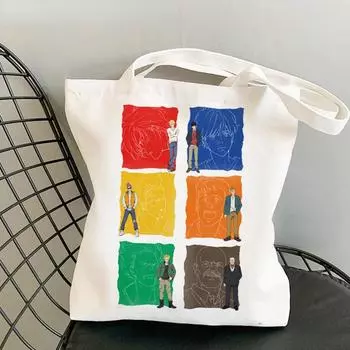 Сумка-банан с рыбой, эко-тоут bolso, холщовая сумка для продуктов, хлопковая сумка bolsa compra, веревочная сумка для туалетной бумаги 24*26cm