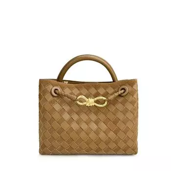 «Сумка-бантик из замши с градиентом 2024 года выпуска, осень/зима: Frosted French Niche, повседневный стиль ретро для женщин. 25x20x10 cm