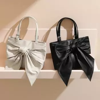 Сумка-бантик Niche Design, кожаная сумка Ins Style Crossbody, высококачественная кожаная женская сумка чёрный