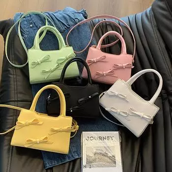 Сумка-бантик Niche, новая симпатичная маленькая квадратная сумка, модная универсальная сумка через плечо, сумка через плечо для поездок на работу