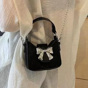 Сумка-бантик Niche, новый весенне-летний тренд, милая и классная мини-сумка-цепочка для помады, мини-сумка через плечо для женщин чёрный