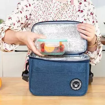 Сумка Bento водонепроницаемая, экономящая место, 4 цвета, практичная, удобная, с ручкой, для кемпинга чёрный