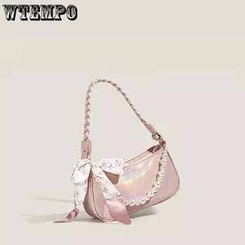 Сумка Bison для женщин Laser Cute Pink Handbag French Stick Bag Silk Scarf Shoulder Bag Messenger Bag One size белый