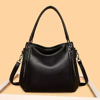 Сумка Большая вместительная сумка-тоут женская сумка для работы и отдыха Большая сумка через плечо Сумка через плечо чёрный