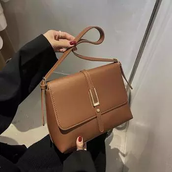 Сумка Большая вместительная женская сумка 2024 года, новая летняя универсальная простая сумка-мессенджер с высокой текстурой, сумка через плечо подмышкой чёрный